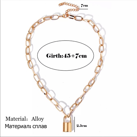 Choker Lock Necklace Layered Necklace - Picture 4 of 9